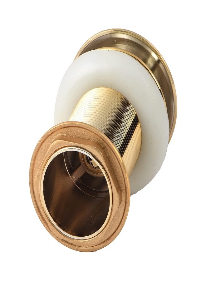 WALLMATE صنبور تصريف حوض غسيل الحمام/حوض غسيل سطحي من النحاس الأصفر من WALLMATE، بقطر 4 بوصات، ملولب بالكامل، مزود بصمام تدفق 32 مم (نوع التركيب السطحي) (ذهبي) - Image 3